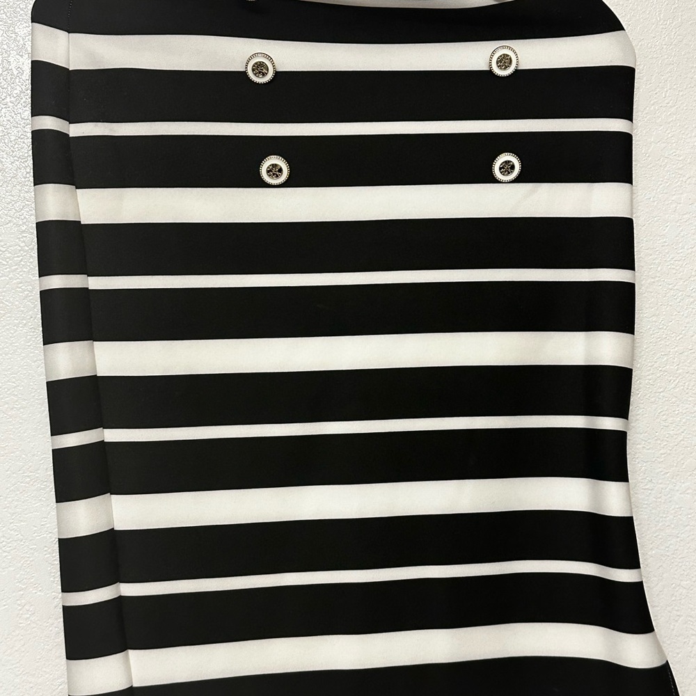 Black and White Striped Skirt